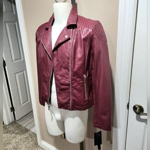 NWT Black Rivet FAUX Leather Moto Jacket Size Large